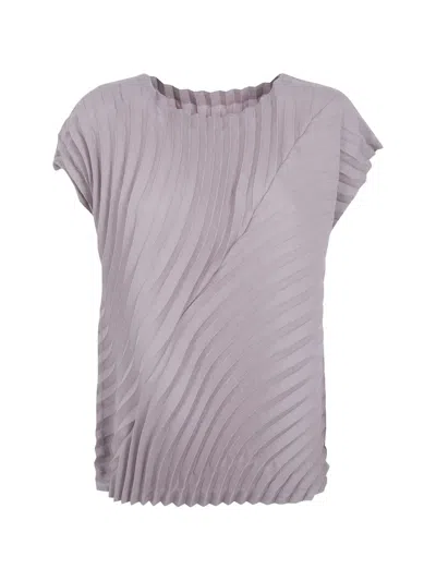Issey Miyake Pleated Blouse In Purple