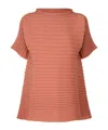 Issey Miyake Pleated Blouse In Orange