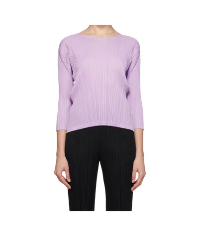 Issey Miyake Pleated Blouse In Purple