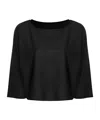 Issey Miyake Pleated Blouse With Round Neck In Black