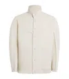 Issey Miyake Pleated Bomber Jacket In White
