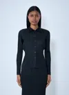 Issey Miyake Pleated Button-down Shirt In Black