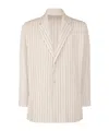 Issey Miyake Pleated Button-down Suit Coat In Nude