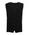 Issey Miyake Pleated Button-down Waistcoat In Black
