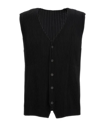 ISSEY MIYAKE PLEATED BUTTON-DOWN WAISTCOAT