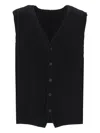 Issey Miyake Pleated Button-fastening Vest In Black