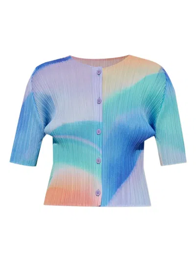 ISSEY MIYAKE PLEATED BUTTON-FRONT CARDIGAN