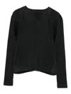 Issey Miyake Pleated Button-front Jacket In Black