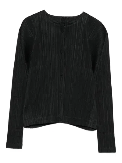 ISSEY MIYAKE PLEATED BUTTON-FRONT JACKET
