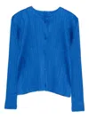 Issey Miyake Pleated Button-front Jacket In Blue