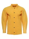 Issey Miyake Pleated Button Shirt In Yellow