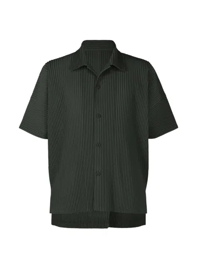 Issey Miyake Pleated Button-down Shirt In Green