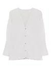 Issey Miyake Fine Pleated Polyester Jacket With V-neckline In White