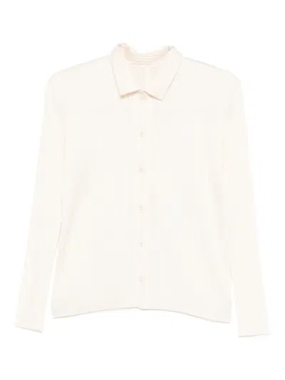 Issey Miyake Pleated Buttoned Shirt In Neutral