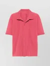 Issey Miyake Ns Dusky Red Pleated Spread-collar Short-sleeve Knitted Shirt