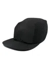 Issey Miyake Ribbed Texture Curved Brim Baseball Cap In Black
