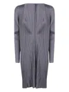 Issey Miyake Pleated Cardi-coat In Gray