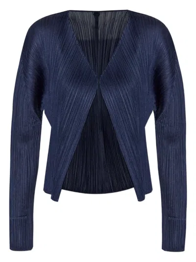 Issey Miyake Pleated Cardigan In Animal Print