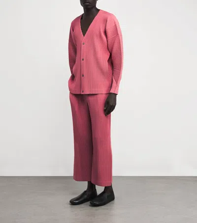 Issey Miyake Pleated Cardigan In Pink