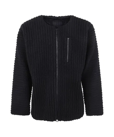 Issey Miyake Pleated Casual Jacket In Black