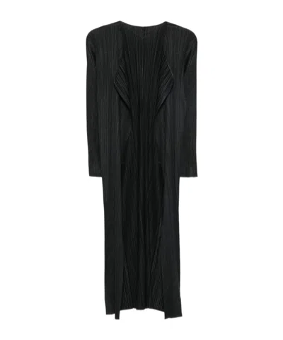 Issey Miyake Pleated Casual Jacket In Black