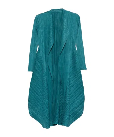 Issey Miyake Pleated Casual Jacket In Green
