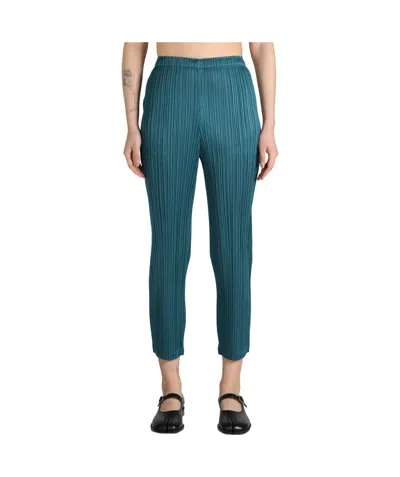 Issey Miyake Pleated Casual Pants In Blue
