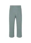 Issey Miyake Ns Moss Green Mc October Pleated Straight-leg Regular-fit Knitted Trousers In Gray