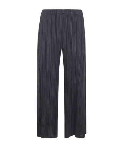 Issey Miyake Pleated Casual Pants In Gray