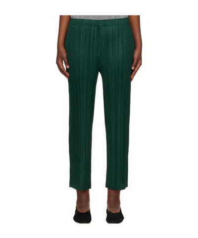 Issey Miyake Pleated Casual Pants In Green