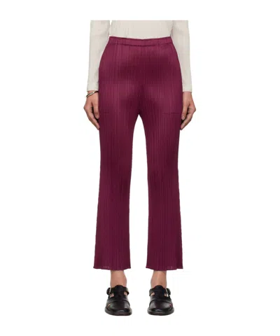 Issey Miyake Pleated Casual Pants In Red
