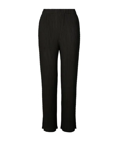 Issey Miyake Pleated Casual Trousers In Black
