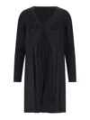 Issey Miyake January Pleated Coat In Black