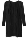 Issey Miyake January Pleated Coat In Black