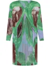 Issey Miyake Ruffled Jacket In Brown