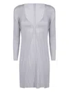 Issey Miyake Pleated Cardi-coat In Gray
