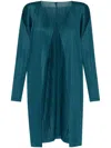 Issey Miyake Womens Pleated Open-front Knitted Coat Blue Green In Green