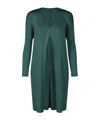 Issey Miyake Pleated Coat In Green