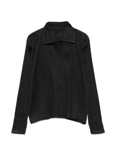 Issey Miyake February Edition Jacket Collared Long Sleeves In Black