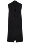 Issey Miyake Hatching Sleeveless Coat In Black
