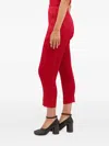 Issey Miyake Pleated Cropped Trousers In Red