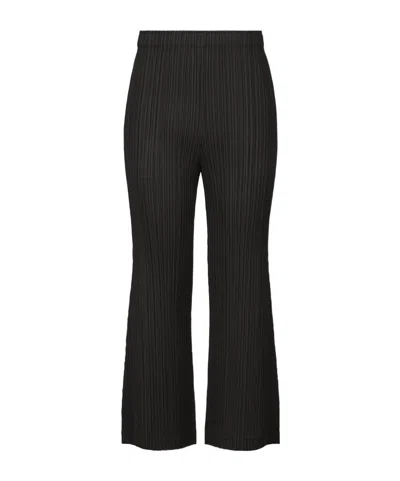 Issey Miyake Pleated Cropped Trousers In Black