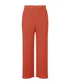Issey Miyake Pleated Cropped Trousers In Brown
