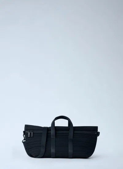 Issey Miyake Pleated Crossbody Bag In Black