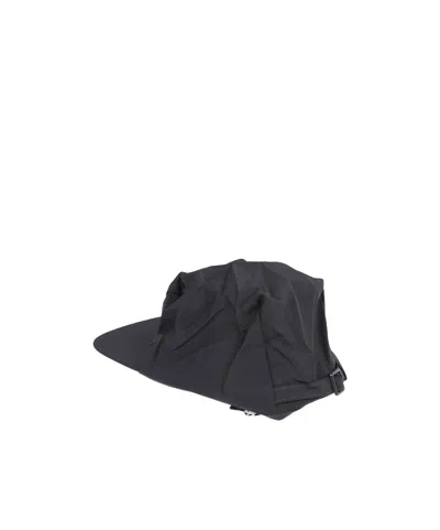 Issey Miyake Pleated Curved-brim Cap In Black