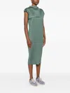 Issey Miyake Womens Monthly June Mock-neck Knitted Midi Dress Moss Green In Green