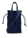 Issey Miyake Pleats Please  Womens Navy Pleated Woven Tote Bag In Blue