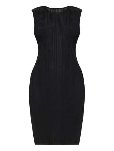 Issey Miyake Pleated Dress In Blue