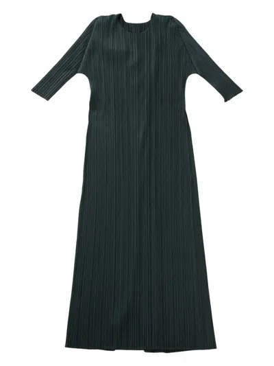 Issey Miyake Pleated Dress In Green