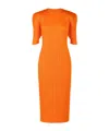 Issey Miyake Pleats Please  Womens Dark Orange July Pleated-texture Knitted Midi Dress In Orange